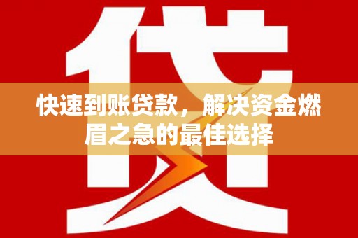 蔡甸快速到账贷款，解决资金燃眉之急的最佳选择