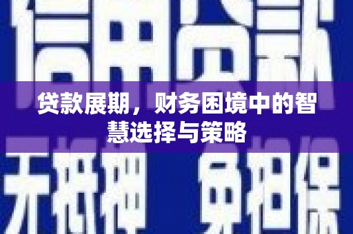蔡甸贷款展期，财务困境中的智慧选择与策略