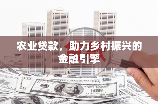 蔡甸农业贷款，助力乡村振兴的金融引擎