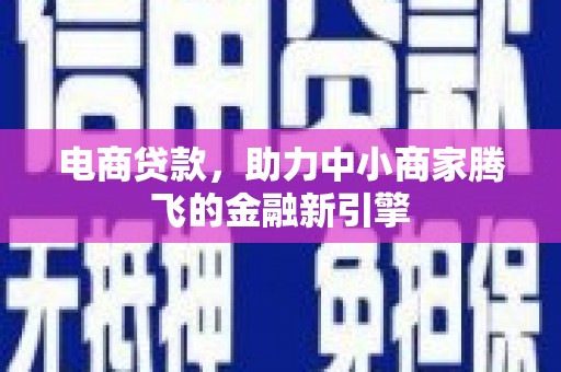 蔡甸电商贷款，助力中小商家腾飞的金融新引擎