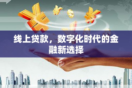 蔡甸线上贷款，数字化时代的金融新选择