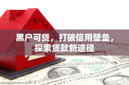 蔡甸黑户可贷，打破信用壁垒，探索贷款新途径