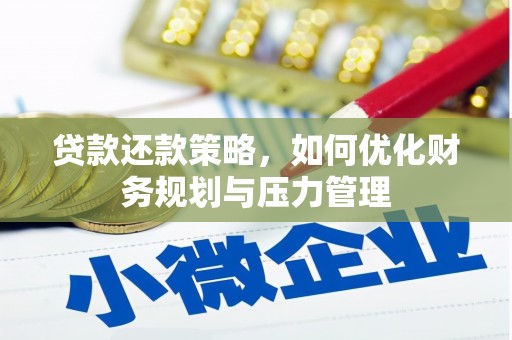 蔡甸贷款还款策略，如何优化财务规划与压力管理