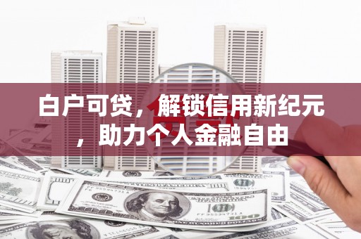 蔡甸白户可贷，解锁信用新纪元，助力个人金融自由