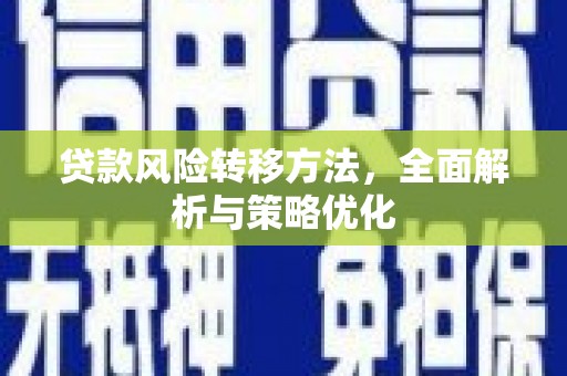 蔡甸贷款风险转移方法，全面解析与策略优化