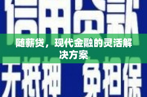 蔡甸随薪贷，现代金融的灵活解决方案