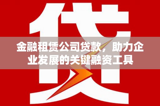 蔡甸金融租赁公司贷款，助力企业发展的关键融资工具