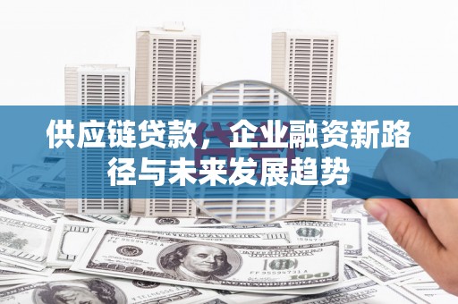 蔡甸供应链贷款，企业融资新路径与未来发展趋势