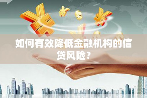 蔡甸如何有效降低金融机构的信贷风险？