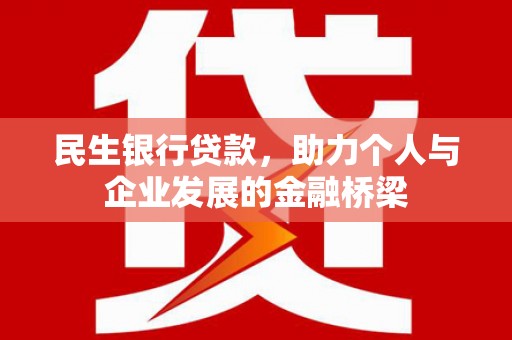 蔡甸民生银行贷款，助力个人与企业发展的金融桥梁