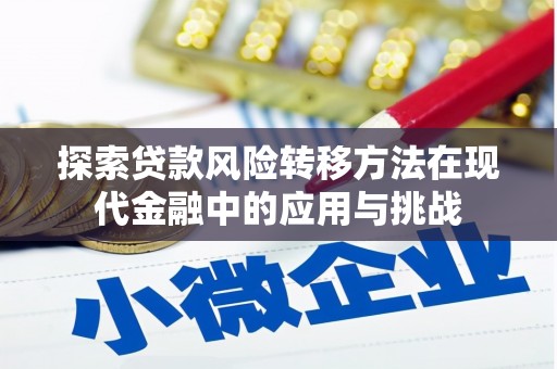 蔡甸探索贷款风险转移方法在现代金融中的应用与挑战