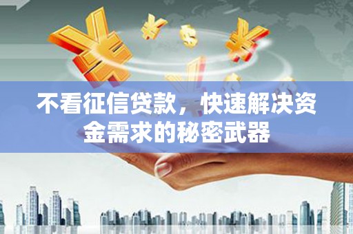 蔡甸不看征信贷款，快速解决资金需求的秘密武器