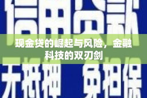 蔡甸现金贷的崛起与风险，金融科技的双刃剑