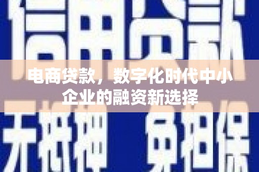 蔡甸电商贷款，数字化时代中小企业的融资新选择