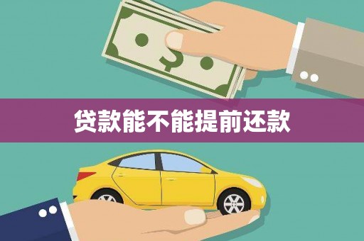 蔡甸贷款能不能提前还款