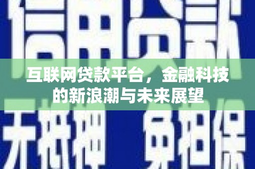 蔡甸互联网贷款平台，金融科技的新浪潮与未来展望