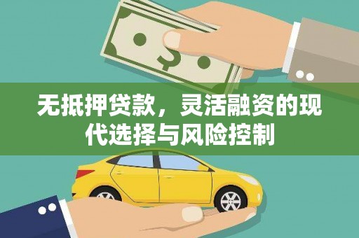 蔡甸无抵押贷款，灵活融资的现代选择与风险控制