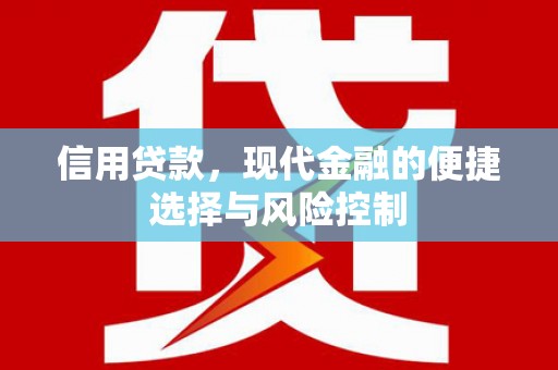 蔡甸信用贷款，现代金融的便捷选择与风险控制