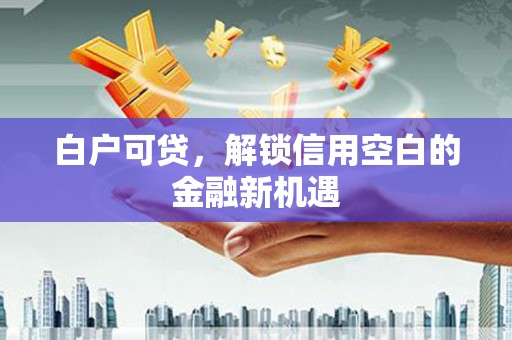 蔡甸白户可贷，解锁信用空白的金融新机遇