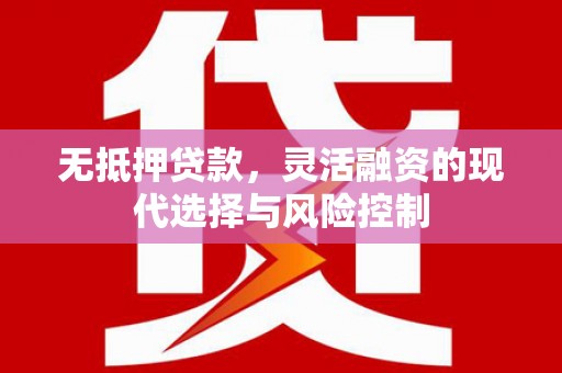 蔡甸无抵押贷款，灵活融资的现代选择与风险控制