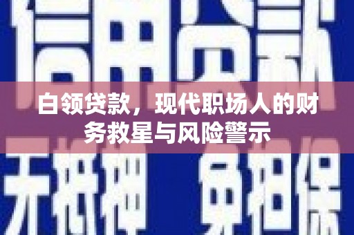 蔡甸白领贷款，现代职场人的财务救星与风险警示