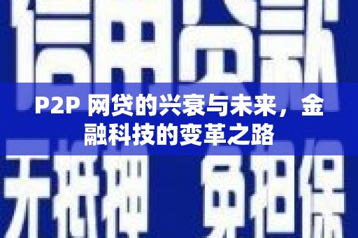 蔡甸P2P 网贷的兴衰与未来，金融科技的变革之路