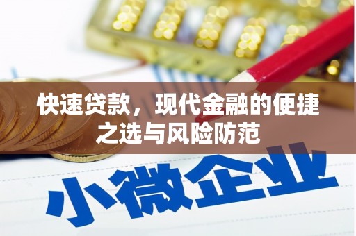 蔡甸快速贷款，现代金融的便捷之选与风险防范