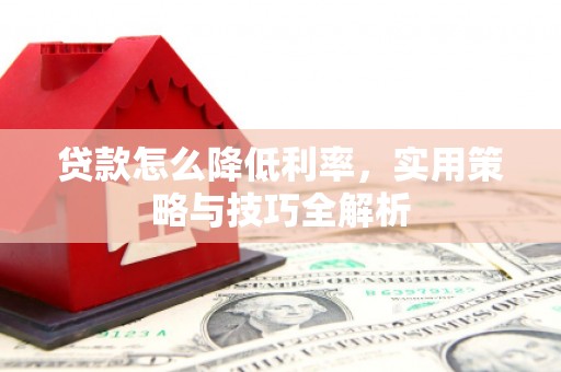 蔡甸贷款怎么降低利率，实用策略与技巧全解析