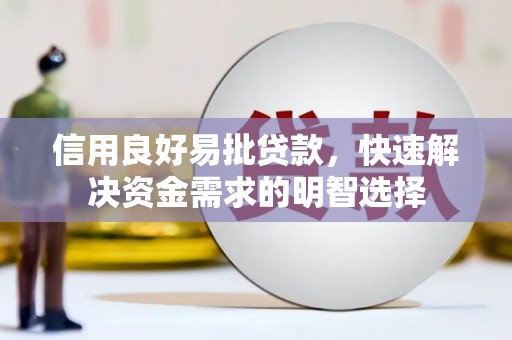 蔡甸信用良好易批贷款，快速解决资金需求的明智选择