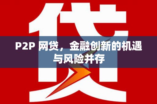 蔡甸P2P 网贷，金融创新的机遇与风险并存