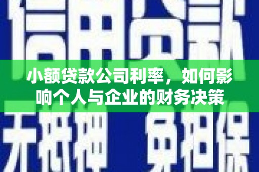 蔡甸小额贷款公司利率，如何影响个人与企业的财务决策