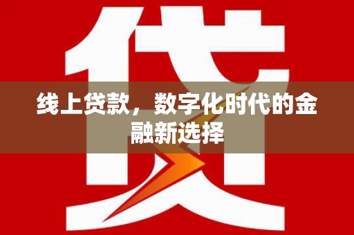 蔡甸线上贷款，数字化时代的金融新选择