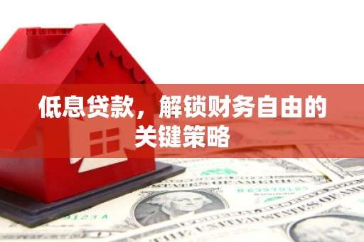 蔡甸低息贷款，解锁财务自由的关键策略