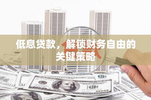 蔡甸低息贷款，解锁财务自由的关键策略