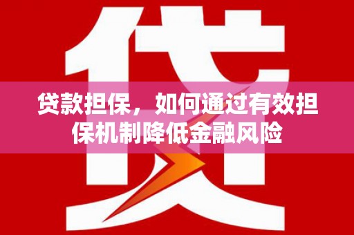 蔡甸贷款担保，如何通过有效担保机制降低金融风险