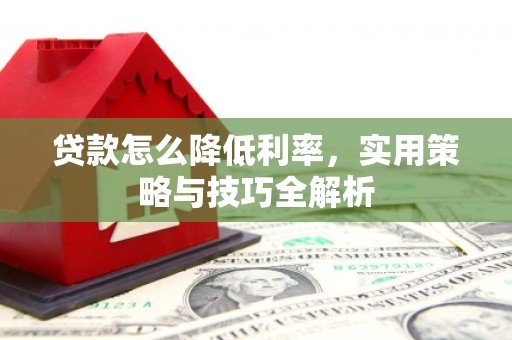 蔡甸贷款怎么降低利率，实用策略与技巧全解析
