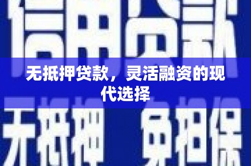 蔡甸无抵押贷款，灵活融资的现代选择