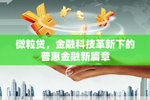 蔡甸微粒贷，金融科技革新下的普惠金融新篇章