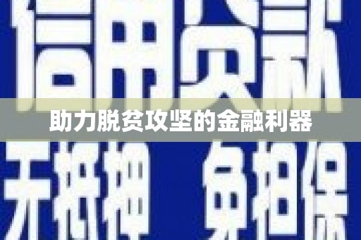蔡甸助力脱贫攻坚的金融利器