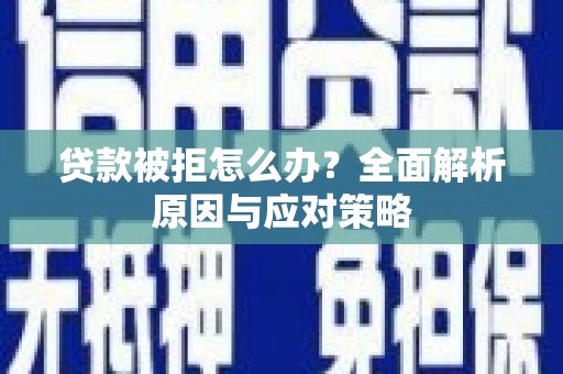 蔡甸贷款被拒怎么办？全面解析原因与应对策略
