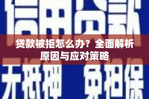 蔡甸贷款被拒怎么办？全面解析原因与应对策略