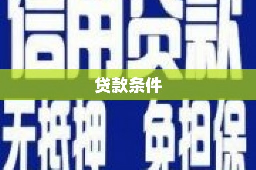 蔡甸贷款条件
