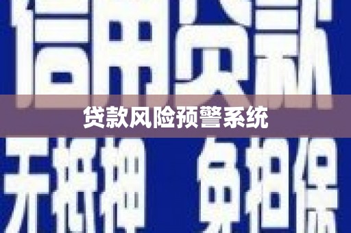 蔡甸贷款风险预警系统